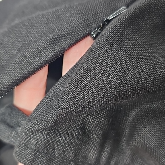 Eileen Fisher Black Linen Slim Ankle Pant, Side Zip, New, Size Medium - Picture 8 of 13